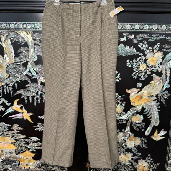 Talbots Petite Houndstooth Trousers Dress Pants 12P Black & White NWT - Picture 1 of 16